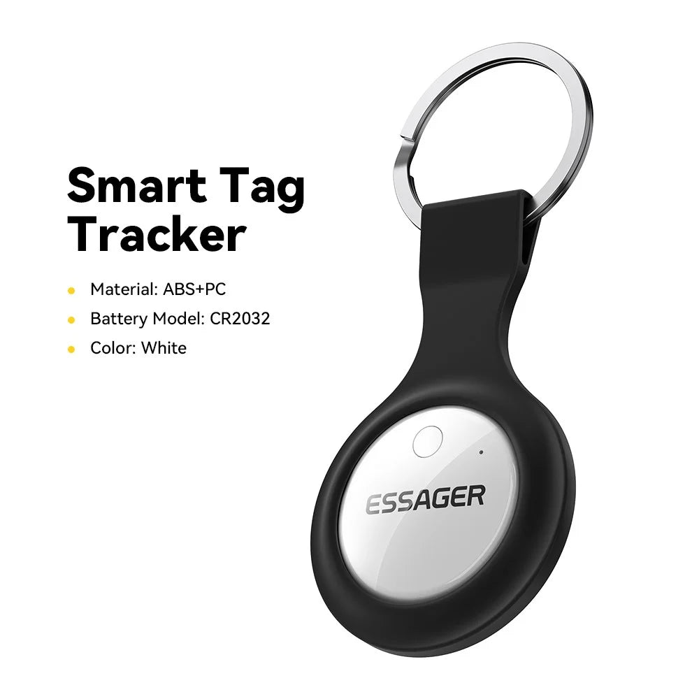 ESSAGER Smart Tag Tracker Anti-Lost Device Keys Bags Locator Compatible with Find My App - Black - 2