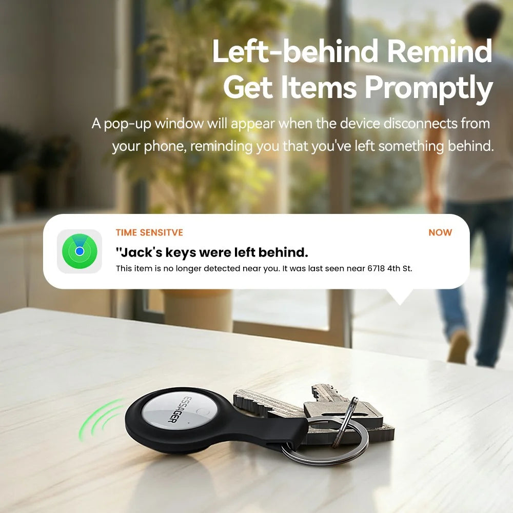ESSAGER Smart Tag Tracker Anti-Lost Device Keys Bags Locator Compatible with Find My App - Black - 5