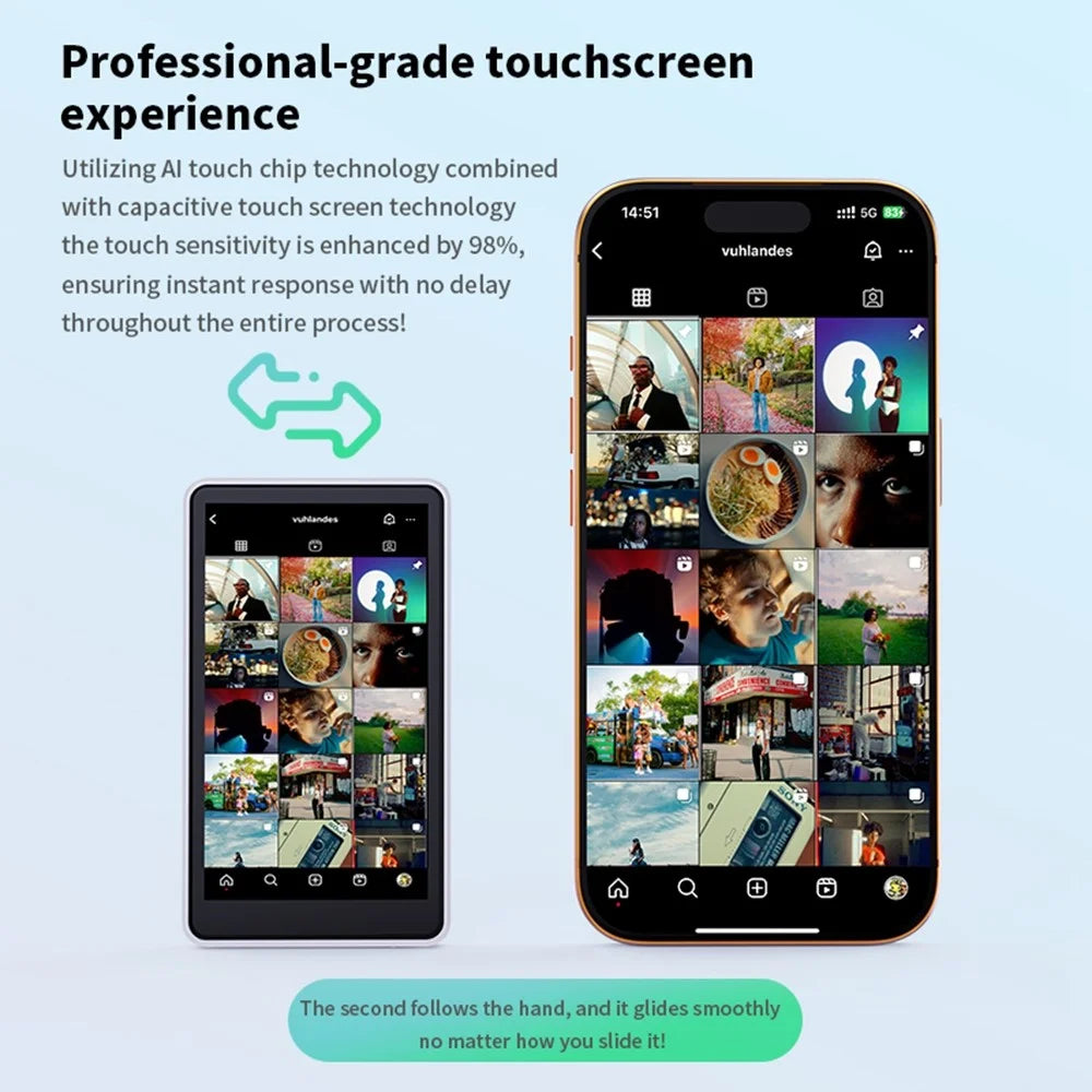 TP01 Magnetic Selfie Display Screen 4.02 Inch Touchscreen Mirror Selfie Mirroring Screen for Phone Photography - 4