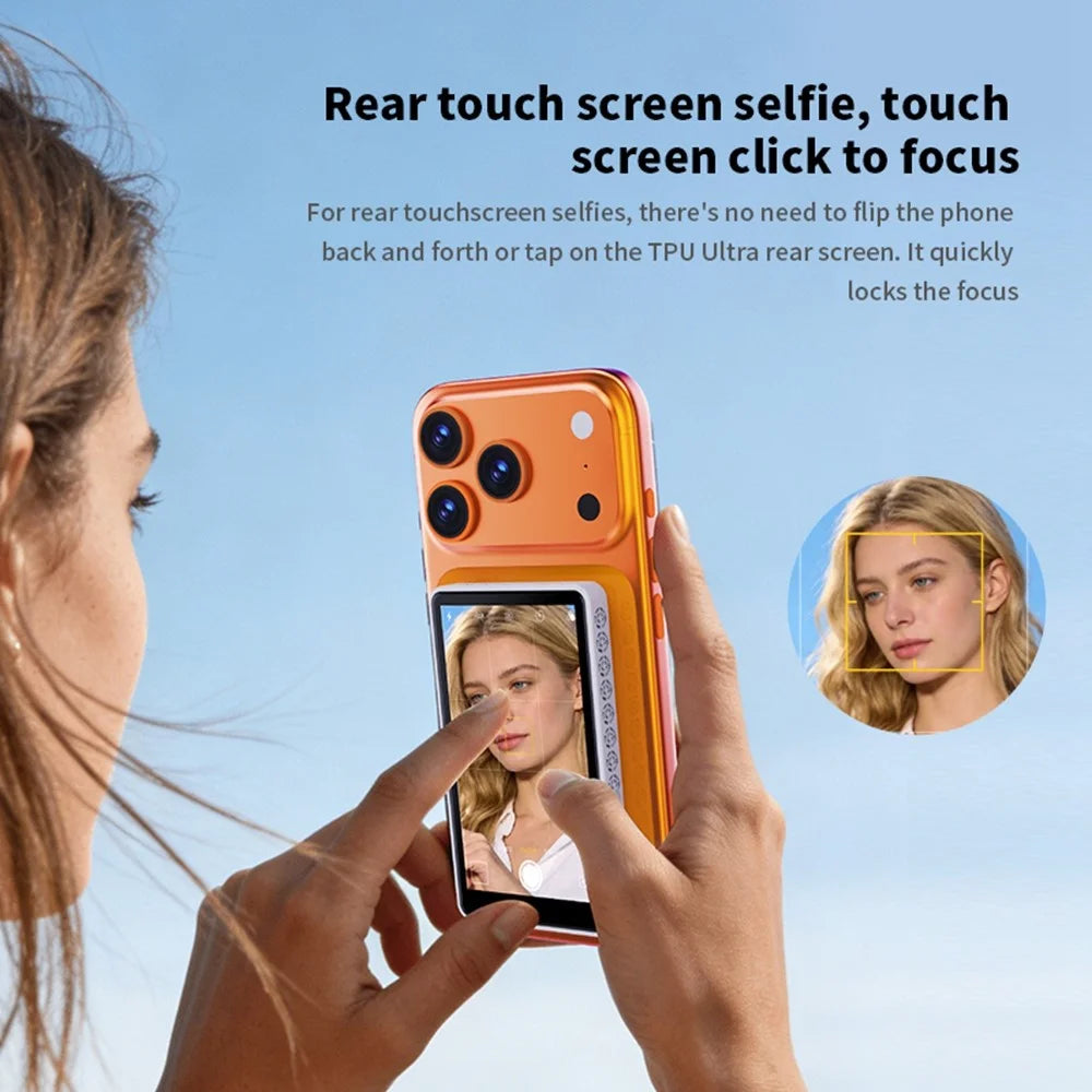 TP01 Magnetic Selfie Display Screen 4.02 Inch Touchscreen Mirror Selfie Mirroring Screen for Phone Photography - 7