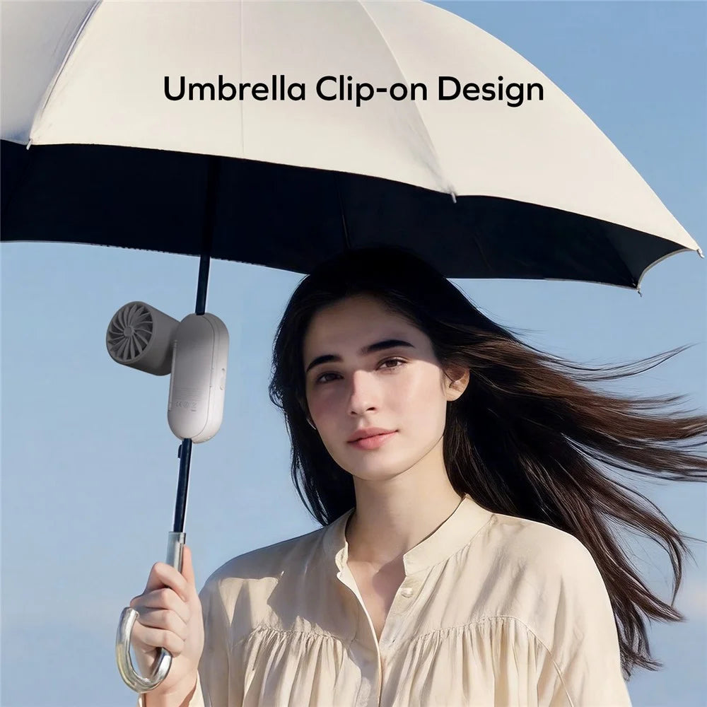 MOMAX IF22 1-Degree GO CLAMP Umbrella Clip Fan 2000mAh 5-Speed Foldable Mini Fan for Outdoor Cooling - White - 6