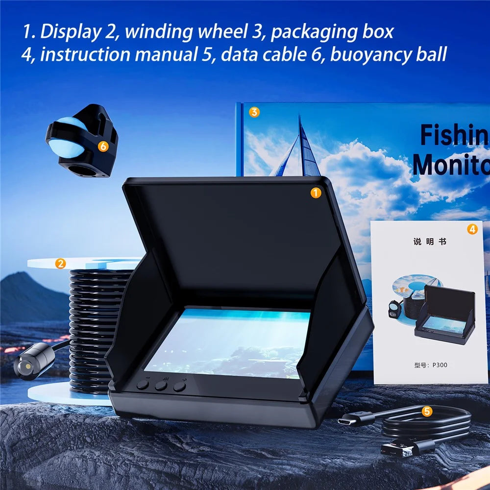 P300 Underwater Fish Finder 4.3 Inch HD Waterproof Fishing Camera with Night Vision / 15m Cable - 7