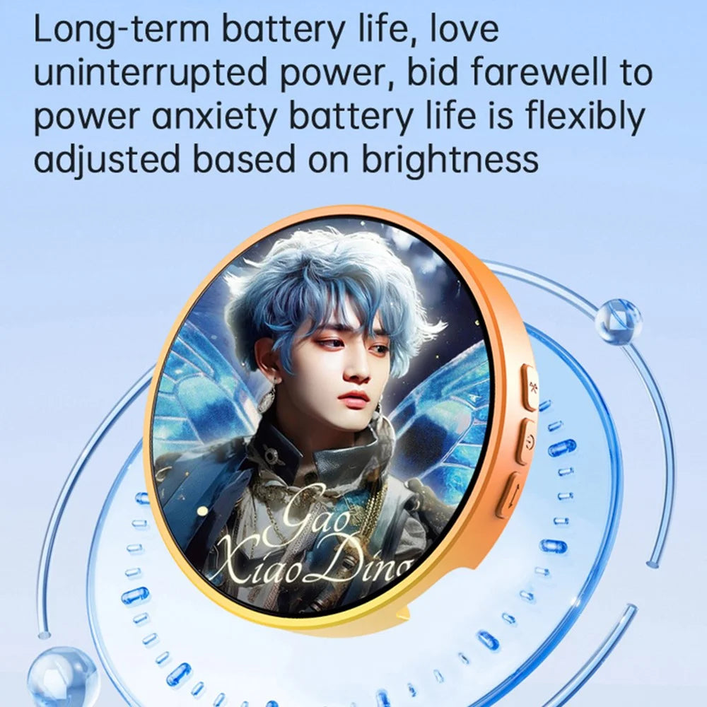 1.85 Inch HD Screen Bluetooth-compatible Electronic Badge Anime Dynamic Display Brooch Gift for Students Fans - Blue / Purple - 2