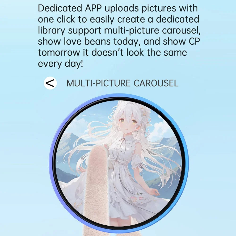 1.85 Inch HD Screen Bluetooth-compatible Electronic Badge Anime Dynamic Display Brooch Gift for Students Fans - Blue / Purple - 5