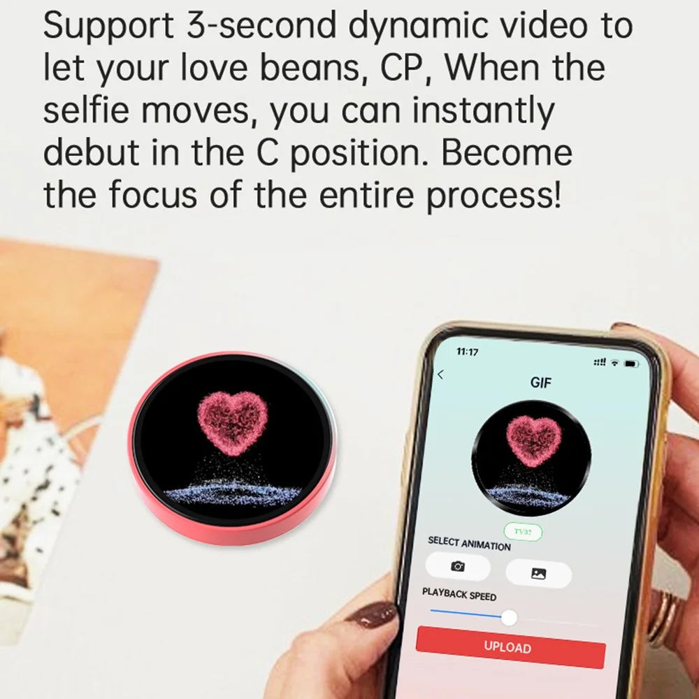 1.85 Inch HD Screen Bluetooth-compatible Electronic Badge Anime Dynamic Display Brooch Gift for Students Fans - Blue / Purple - 6