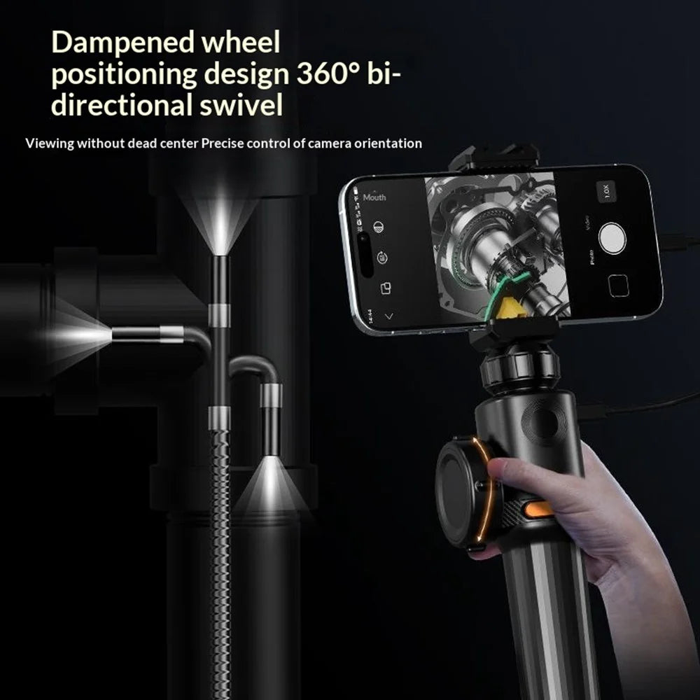 ST01 6mm Industrial Endoscope Camera with 1m Wire 360 Degree Rotation IP67 Waterproof OTG Tube Pipeline Inspection Tool - Black - 3