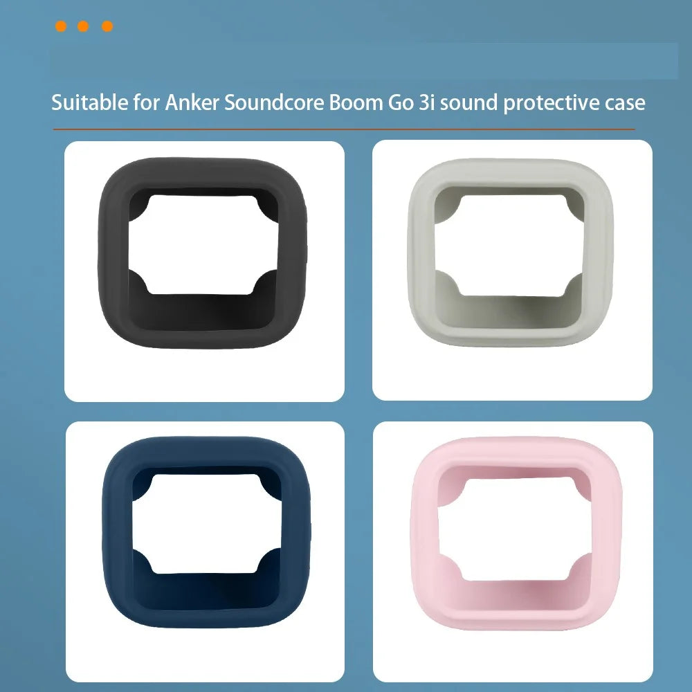 For Anker Soundcore Boom Go 3i Silicone Case Bluetooth-compatible Speaker Soft Protective Cover - Dark Blue - 7