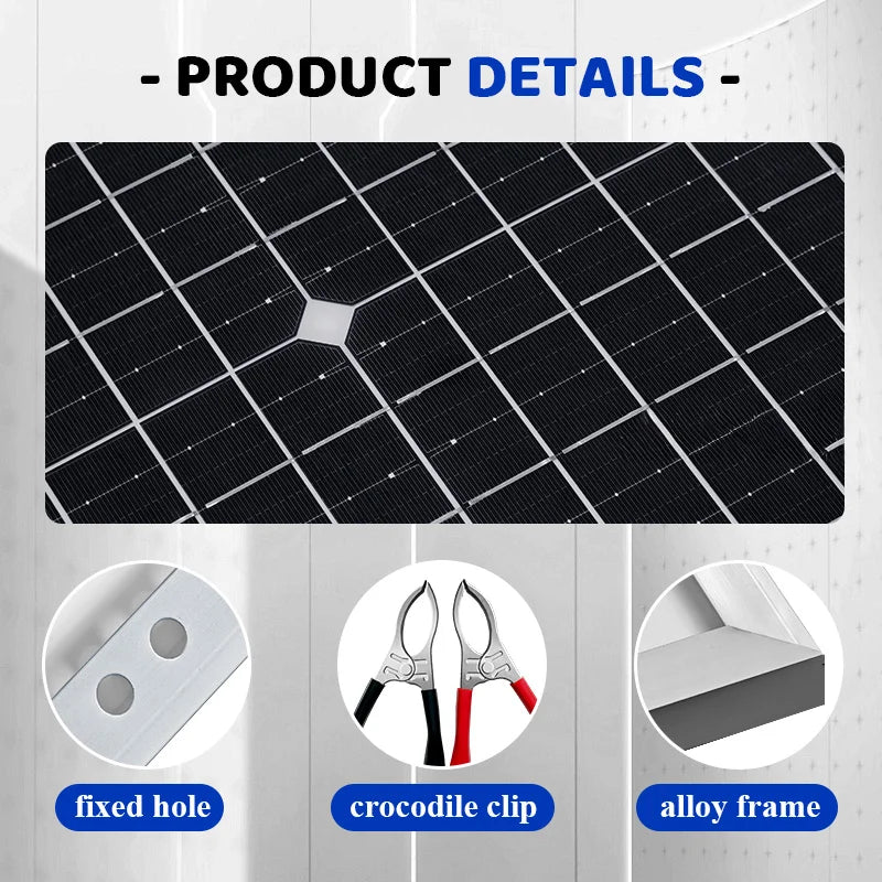 40W Solar Panel Portable Charger 18V Outdoor Power Station Battery Charger for RV Camping Monitoring - Single Panel - 2