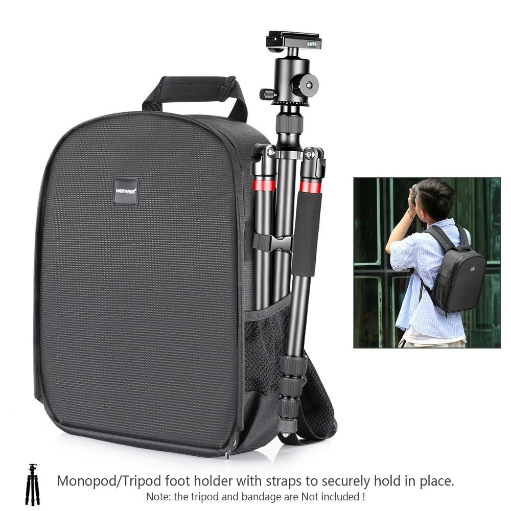 NEEWER Large Storage Space Travel Backpack Multifunctional Protective Bag Case Camera Shoulders Backpack - Grey - 2