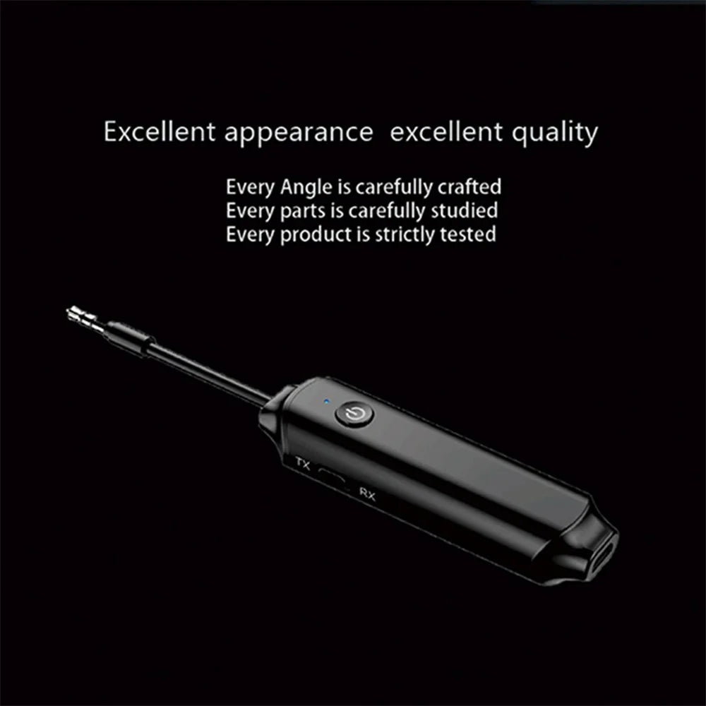 B12 Bluetooth-compatible 5.0 Transmitter Receiver Rechargeable 3.5mm Aux Audio Adapter for PC TV Car - 4
