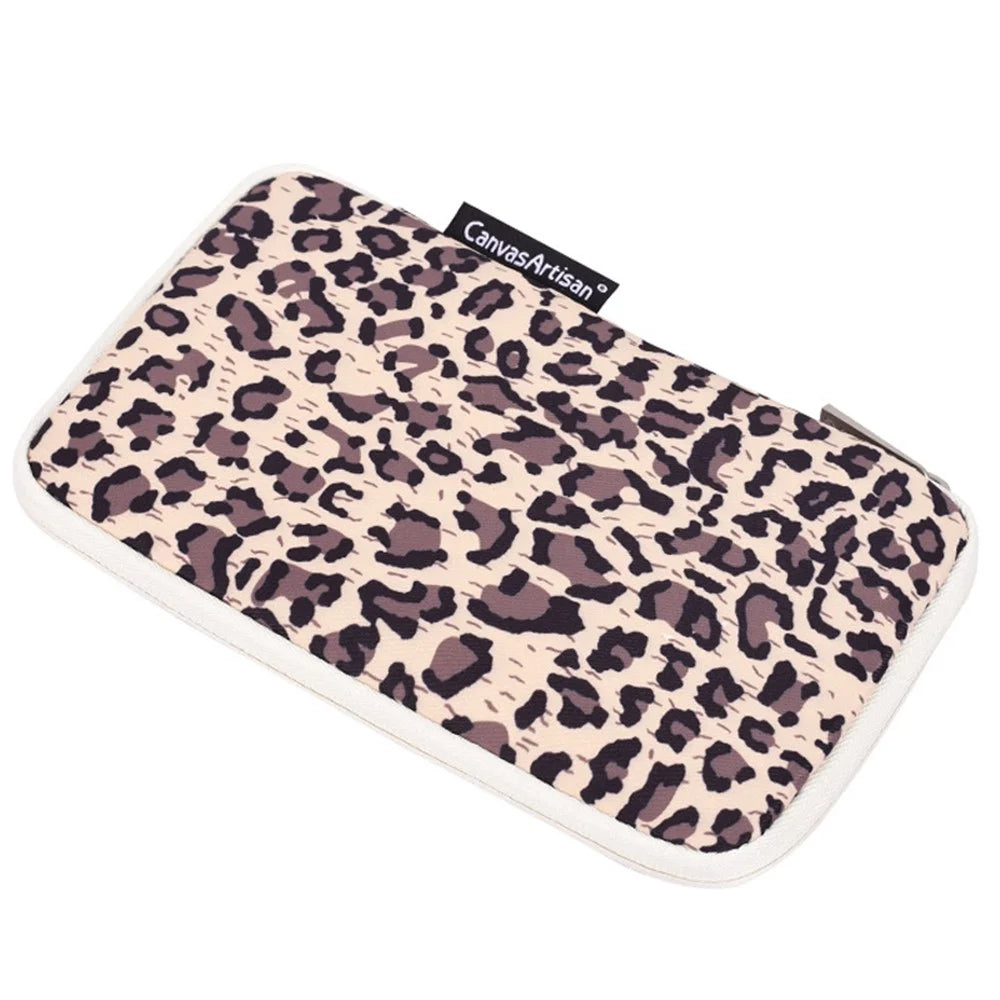 CANVASARTISAN H31-S21 Fashionable Leopard Pattern Digital Accessories Zipper Storage Case Phone Power Bank Mouse Carrying Bag - Brown - 5