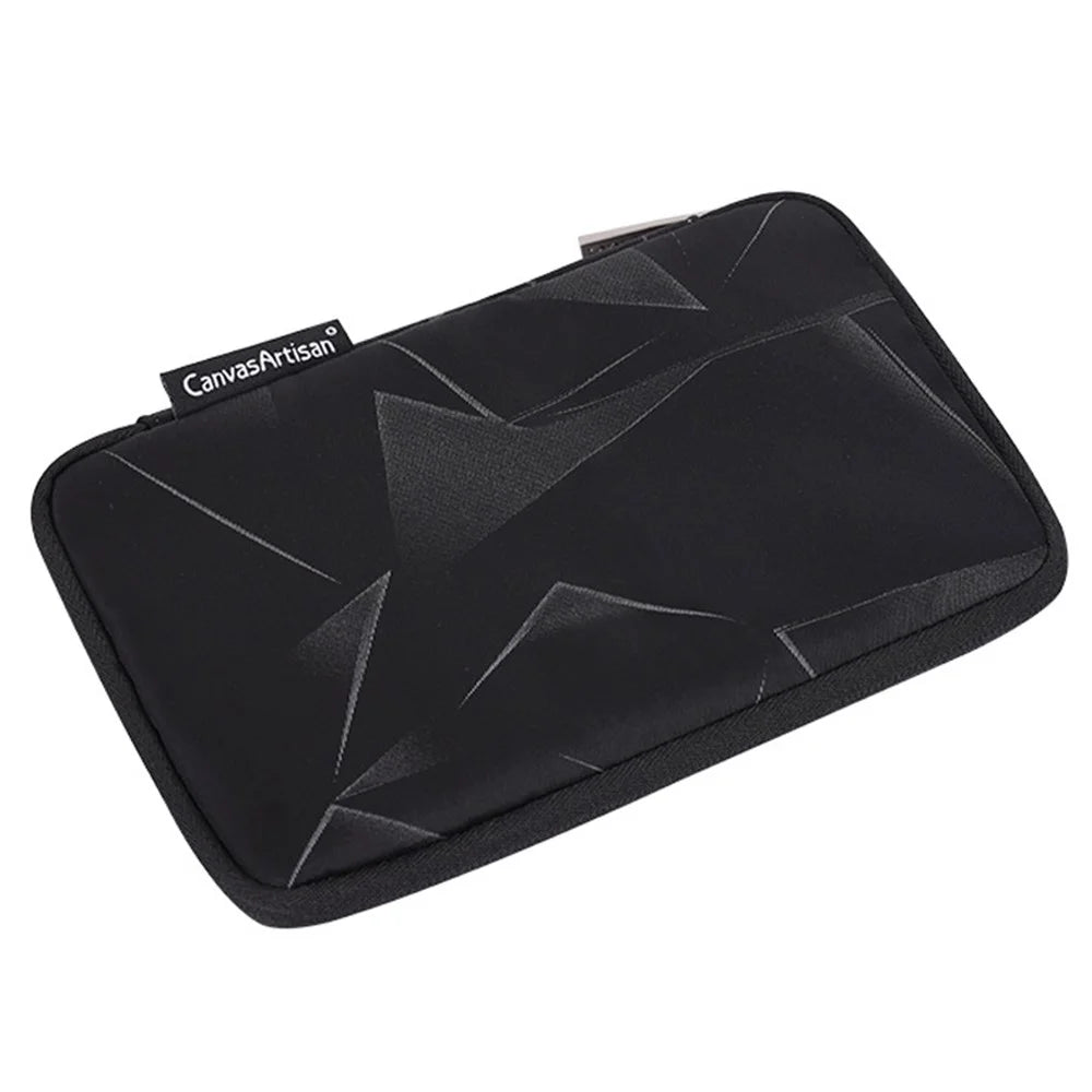 CANVASARTISAN H6-S21 Fashionable Diamond Pattern Digital Accessories Zipper Storage Case Phone Power Bank Mouse Carrying Bag - Black - 3