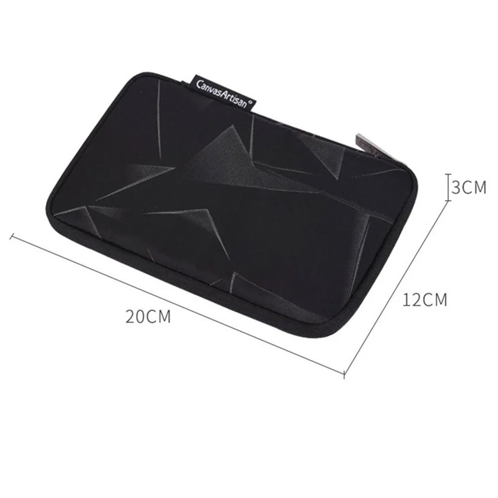CANVASARTISAN H6-S21 Fashionable Diamond Pattern Digital Accessories Zipper Storage Case Phone Power Bank Mouse Carrying Bag - Black - 5