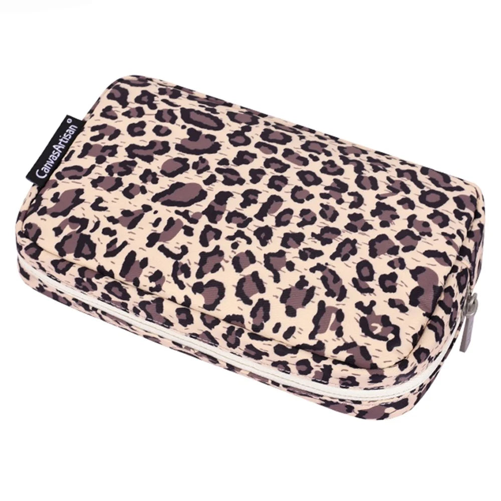 CANVASARTISAN H31-S11 Leopard Pattern Polyester Digital Accessories Zipper Storage Case Phone Mouse Carrying Bag - 4