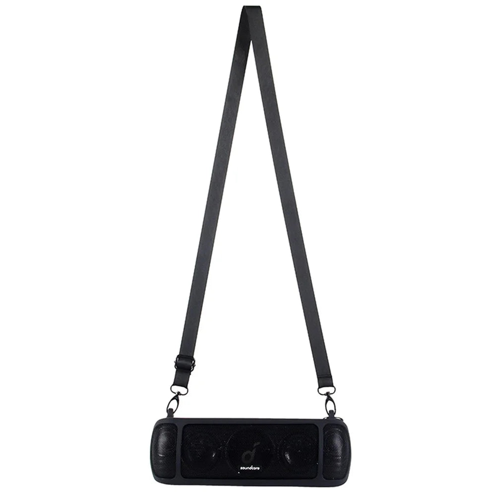 Drop Proof Protective Case for Anker Soundcore Motion+ Soft Silicone Case with Shoulder Strap - Black - 7