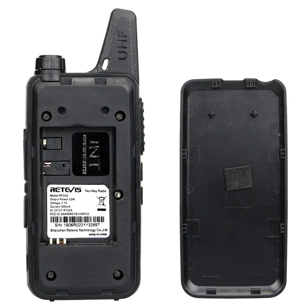 RETEVIS RT22S 2Pcs/Set Mini Walkie-Talkie Portable Wireless Two Way Radio for Restaurant Construction Site Hotel - 6
