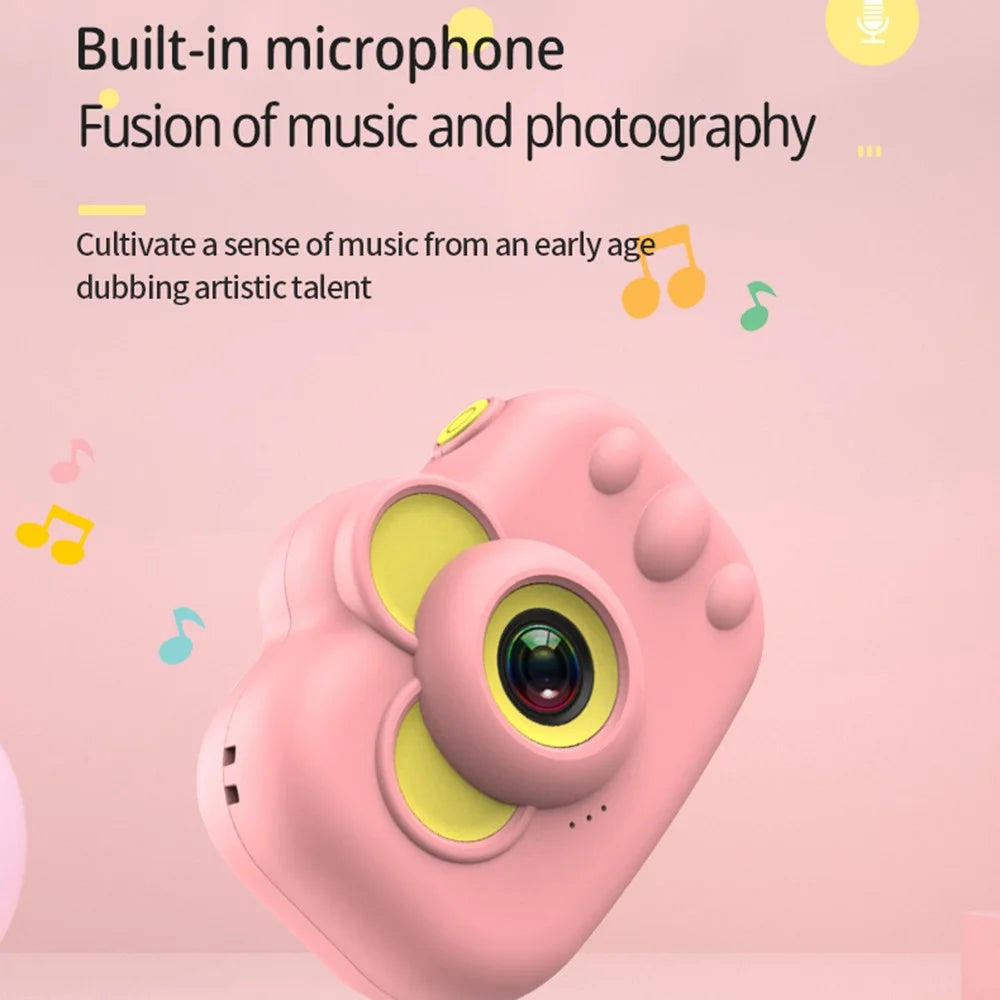 ET02 Cartoon 2.0 inch Screen Children Camera Rechargeable HD Wide Angle Digital Camera Camcorder Kids Gift - Pink - 7