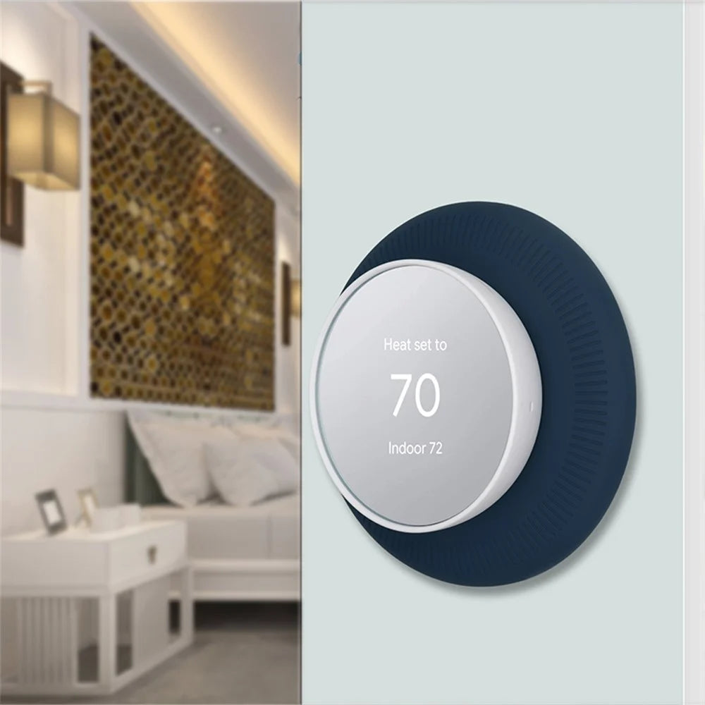 For Nest Thermostat Anti-Scratch Anti-Fall Drop-Proof Silicone Cover - Blue - 2