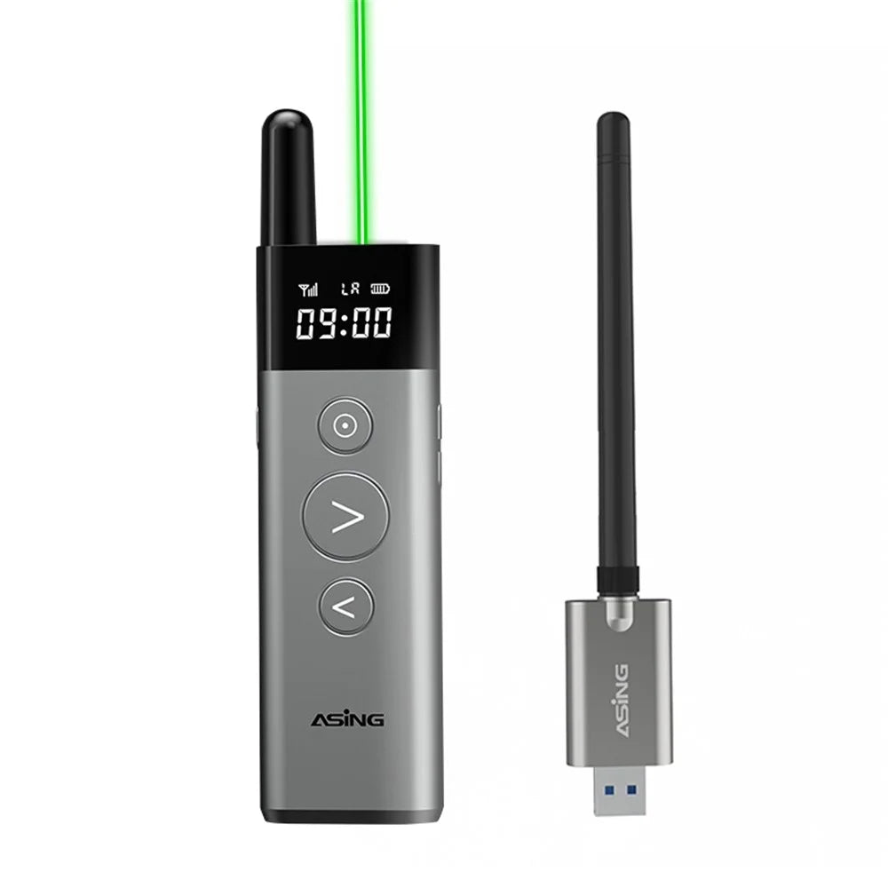 ASING A10 128Mb Green Light Presenter Remote Pointer for Powerpoint Clicker Page-Turning Pen Remote Control Presentation Pointer for Computer Laptop - 1