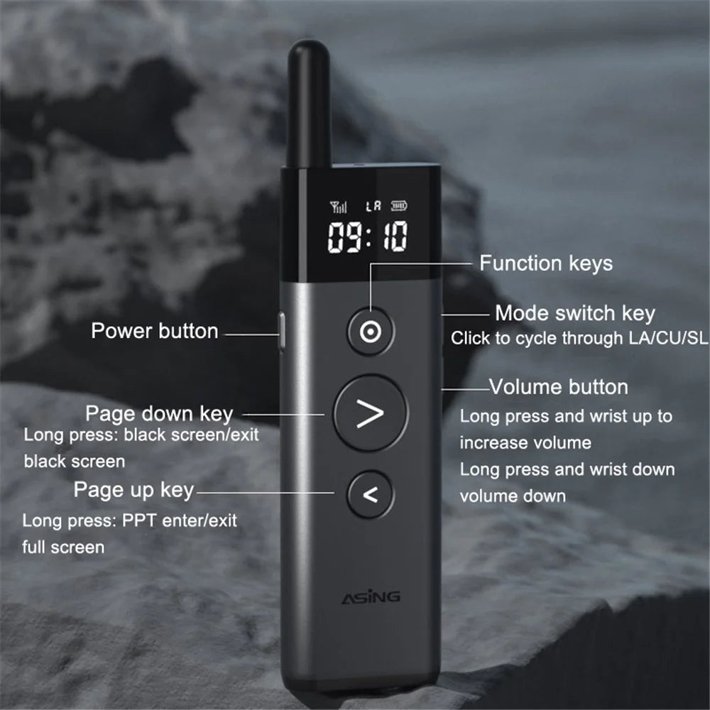 ASING A10 128Mb Green Light Presenter Remote Pointer for Powerpoint Clicker Page-Turning Pen Remote Control Presentation Pointer for Computer Laptop - 4