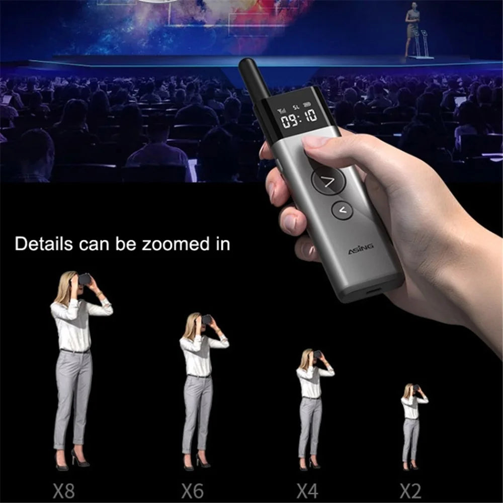 ASING A10 32G 433MHz Presenter Remote Clicker for Powerpoint Page-Turning Pen Portable Remote Control Presentation Pointer with Green Light for Computer Laptop - 2