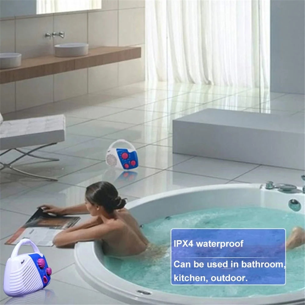 SY-920 IPX4 Waterproof Bathroom Shower AM FM Radio with Top Handle Battery Powered Speaker - 7