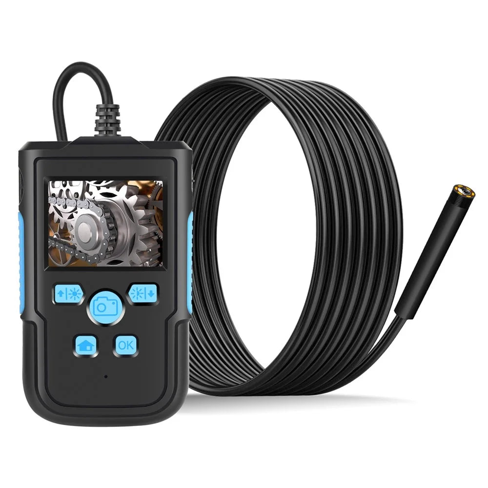 P60B 2m Hard Wire 5.5mm Lens 8-LED House Maintenance Appliance Inspection Camera 2.4'' Screen Display Industrial Endoscope - 1