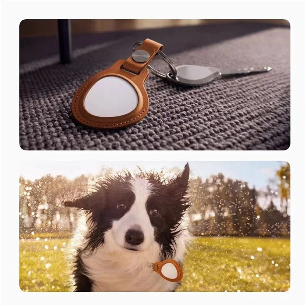 For HUAWEI Tag Bluetooth-compatible Tracker PU Leather Protective Case Anti-lost Cover with Keyring - Brown - 3