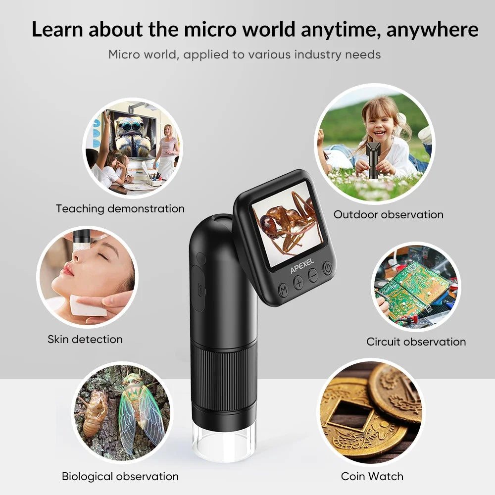 APEXEL MS008 Handheld Portable Digital Microscope Electronic Magnifier Camera with HD 2-Inch Screen - 6