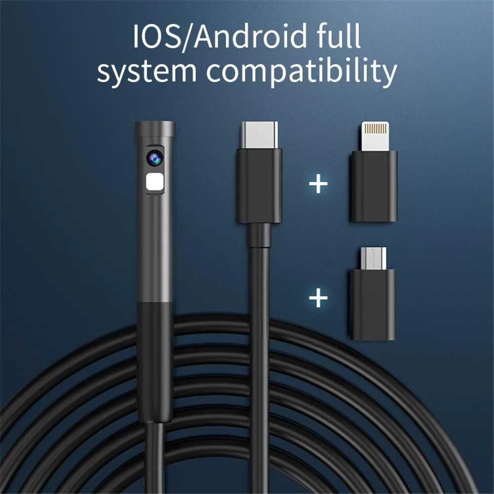 W300 1m Wire 8mm Dual Lens Endoscope IP67 Waterproof 1080P Borescope Inspection Camera for iOS Android - 5