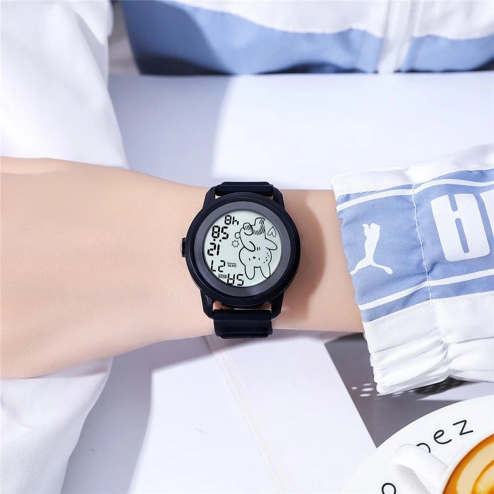 SKMEI 2217 Creative Electric Watch Simple Style Student Sports Electronic Watch - Black - 3