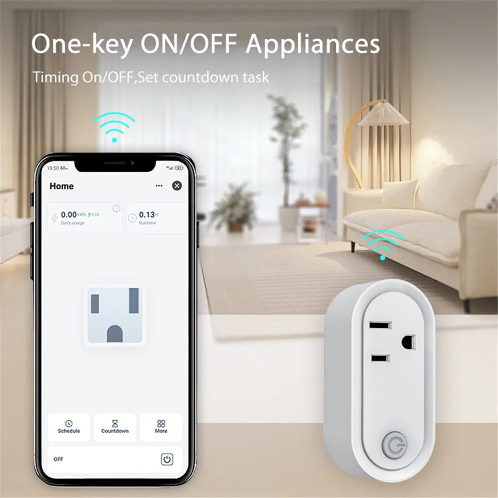 NEO NAS-WR12WM Power Consumption Display Tuya Matter WiFi Plug Remote Control 15A Socket - US Plug - 4