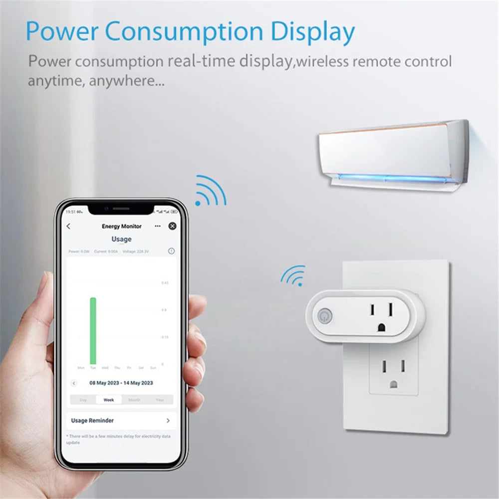 NEO NAS-WR12WM Power Consumption Display Tuya Matter WiFi Plug Remote Control 15A Socket - US Plug - 7