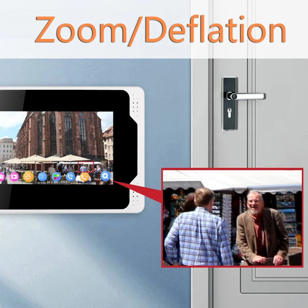 701FG21 Rainproof 7" HD 1080P Tuya WiFi Video Doorbell 2 Camera+1 Monitor - 6