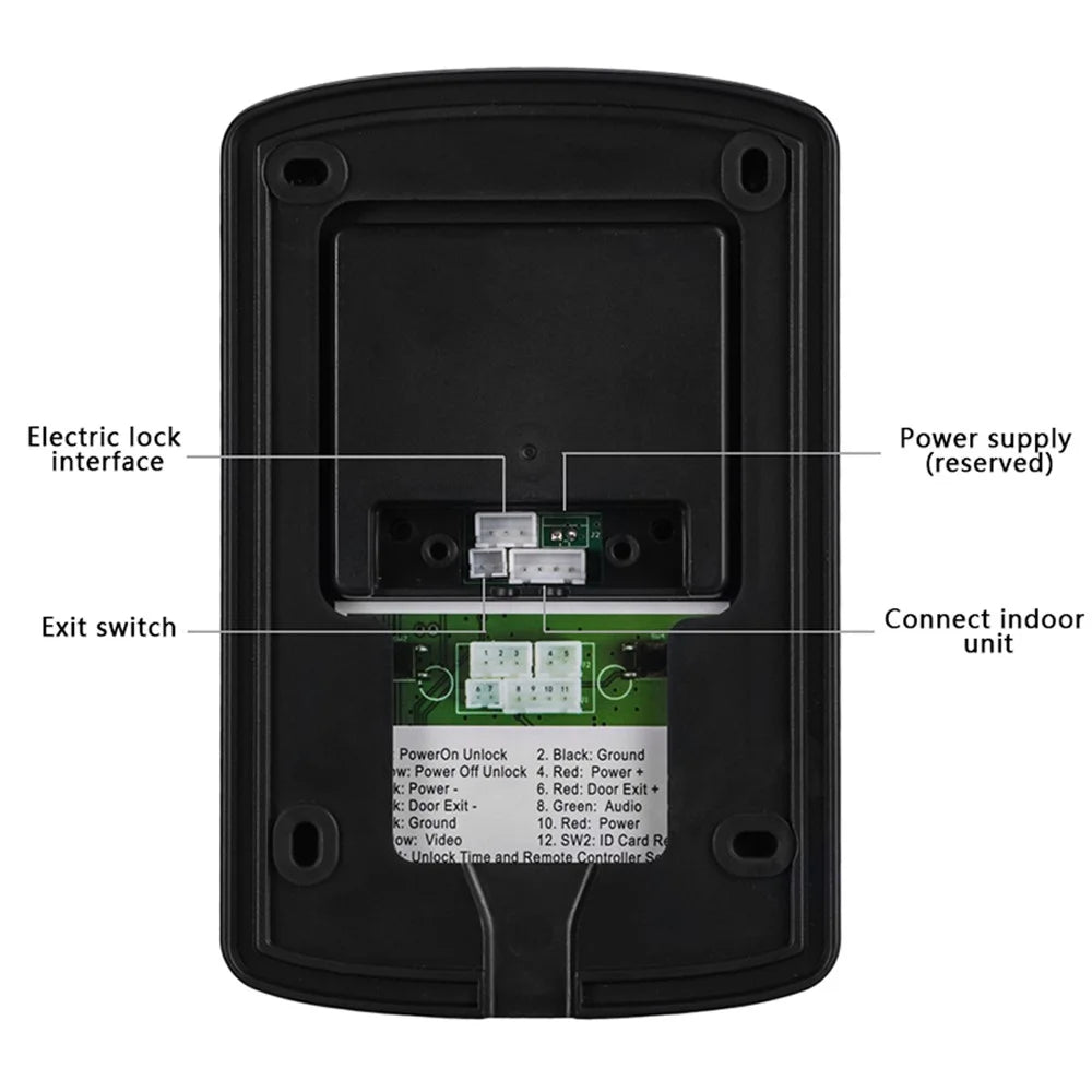 801FC12 2Pcs 7-inch Monitor + 1Pc HD Night Vision Camera Intercom Visual Doorbell, EU Plug - 4