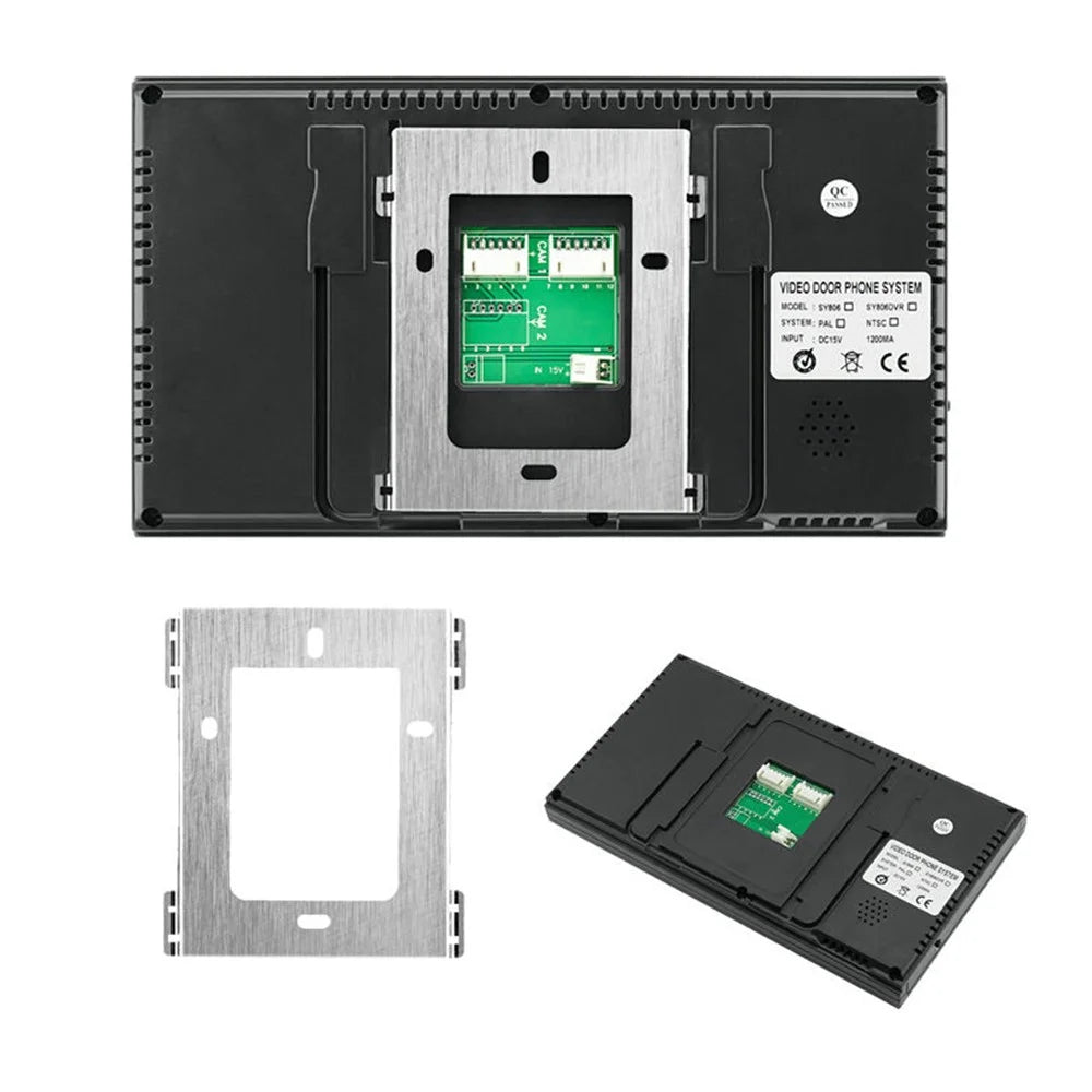 806MJIDS12 EU Plug 7-inch Home Intercom Video Doorbell, 1 Camera+2 Monitor - 2