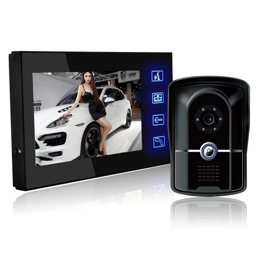 806FG11 7-inch Monitor Electronic Video Viewer Door Bell Night Vision Camera Smart Doorbell, US Plug - 1