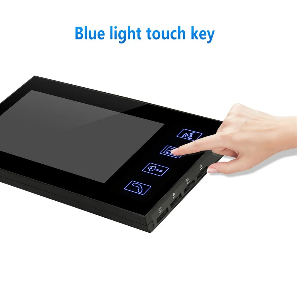 806FD11 7" Monitor HD Video Fingerprint Password Doorbell Camera with Remote Control, EU Plug - 5