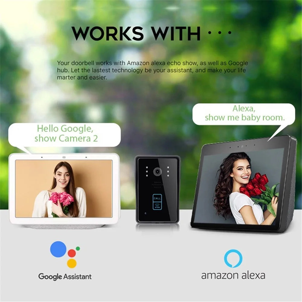 702MJID11 7-inch Monitor Tuya App WiFi Doorbell RFID Card Unlock 1080P Visual Doorbell, US Plug - 4