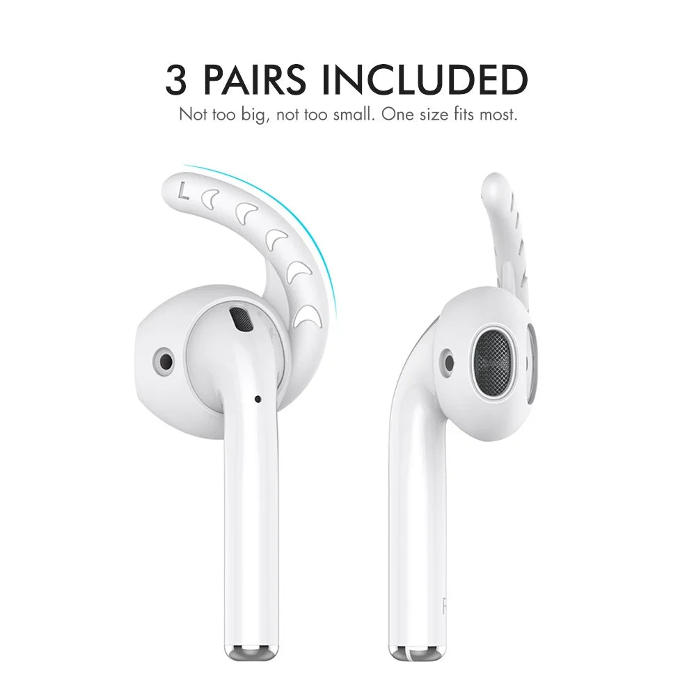 AHASTYLE PT14 for Apple AirPods with Charging Case (2016) / (2019) / AirPods with Wireless Charging Case (2019) 3 Pairs Ear Cap with Hook - white - 3