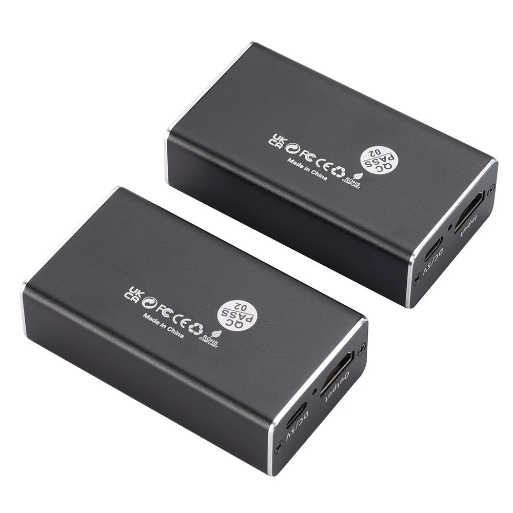 CAT 5 / 6 RJ45 to HD Converter Full HD 1080P Transmitter + Receiver Extender with DC5V Port - US Plug - 2