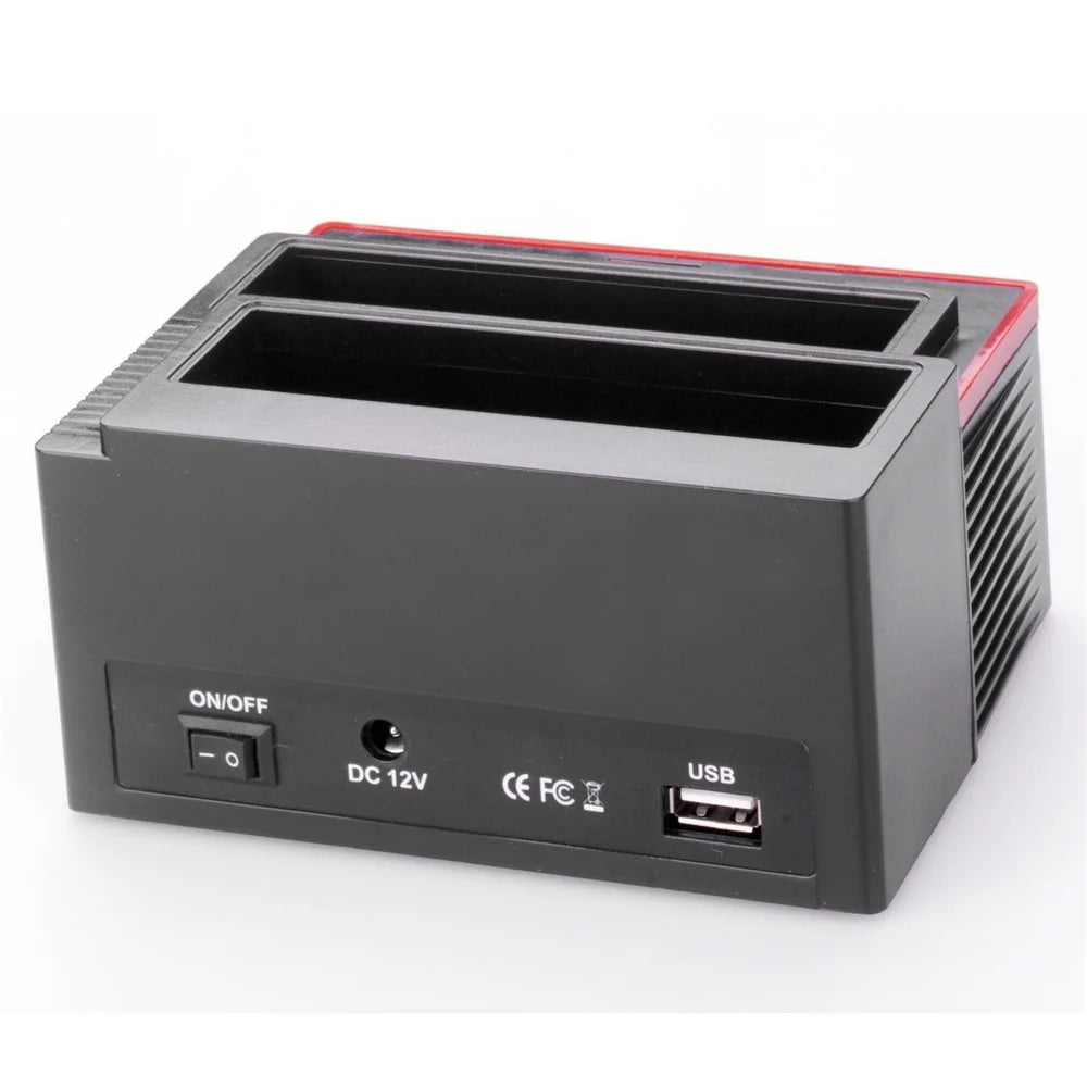 892U2lS For 2.5''/3.5'' HDD IDE SSD SATA I/II/III USB 2.0 to SATA IDE Dual Slots Hard Drive Multifunctional HDD Docking Station with Card Reader - EU Plug - 5