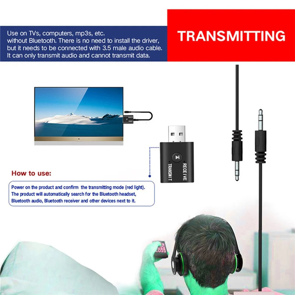 YET-TR6 USB Bluetooth-compatible Transmitter Receiver 2 in 1 Adapter - 7