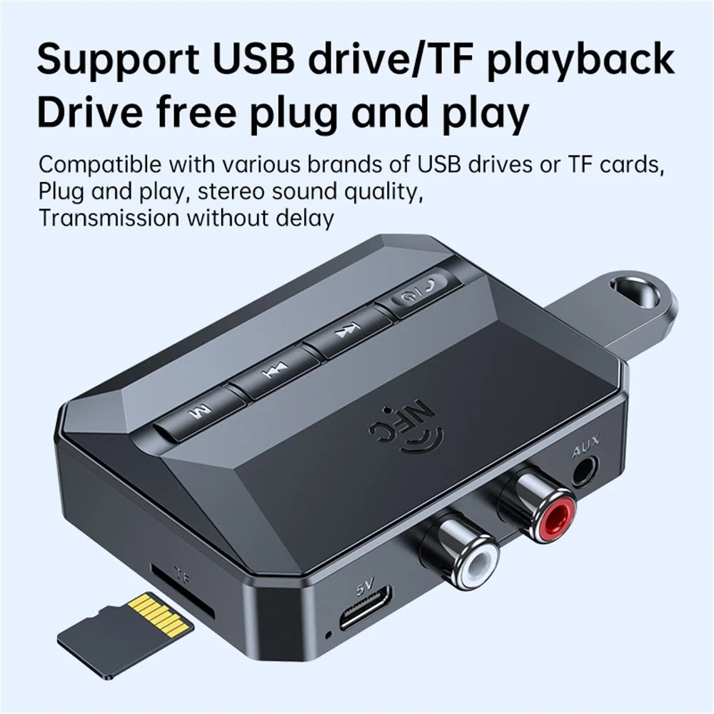 T59 Bluetooth-compatible 5.3 Audio Receiver Stereo Sound Lossless Music NFC Wireless Adapter (CE Certified) - 6