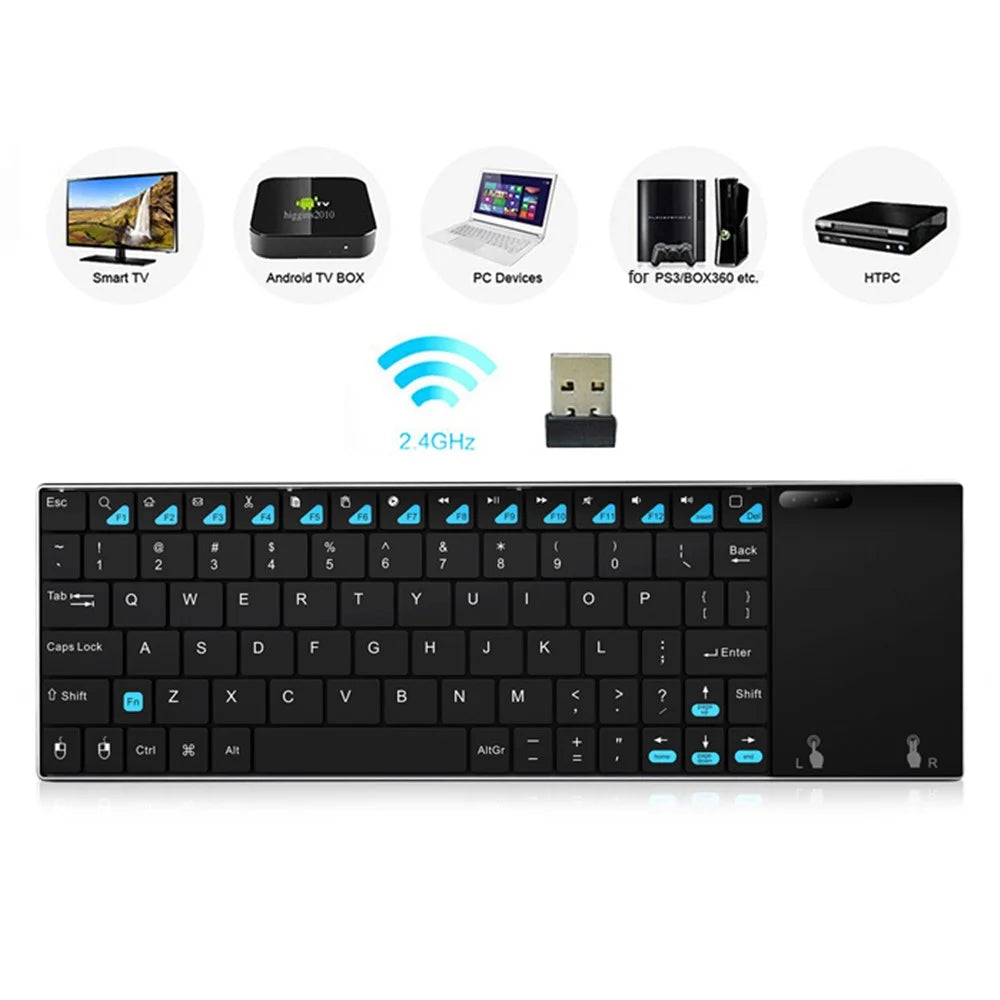 RII Mini K12 2.4GHz Wireless QWERTY Keyboard with Mouse Touchpad (CE/FCC) - 2