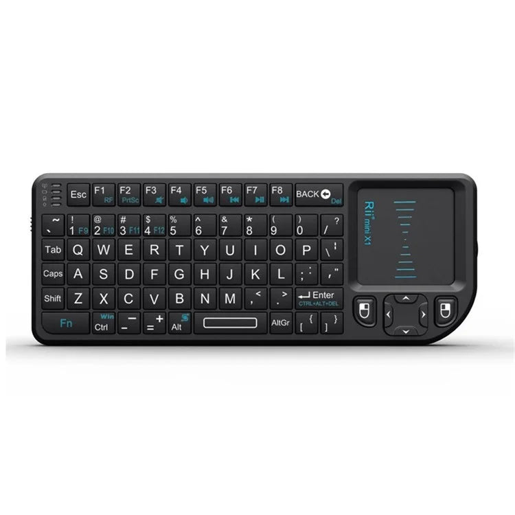 RII Mini X1 2.4GHz Wireless Keyboard with Mouse Touchpad for Laptop Tablet Smart TV - Black - 1