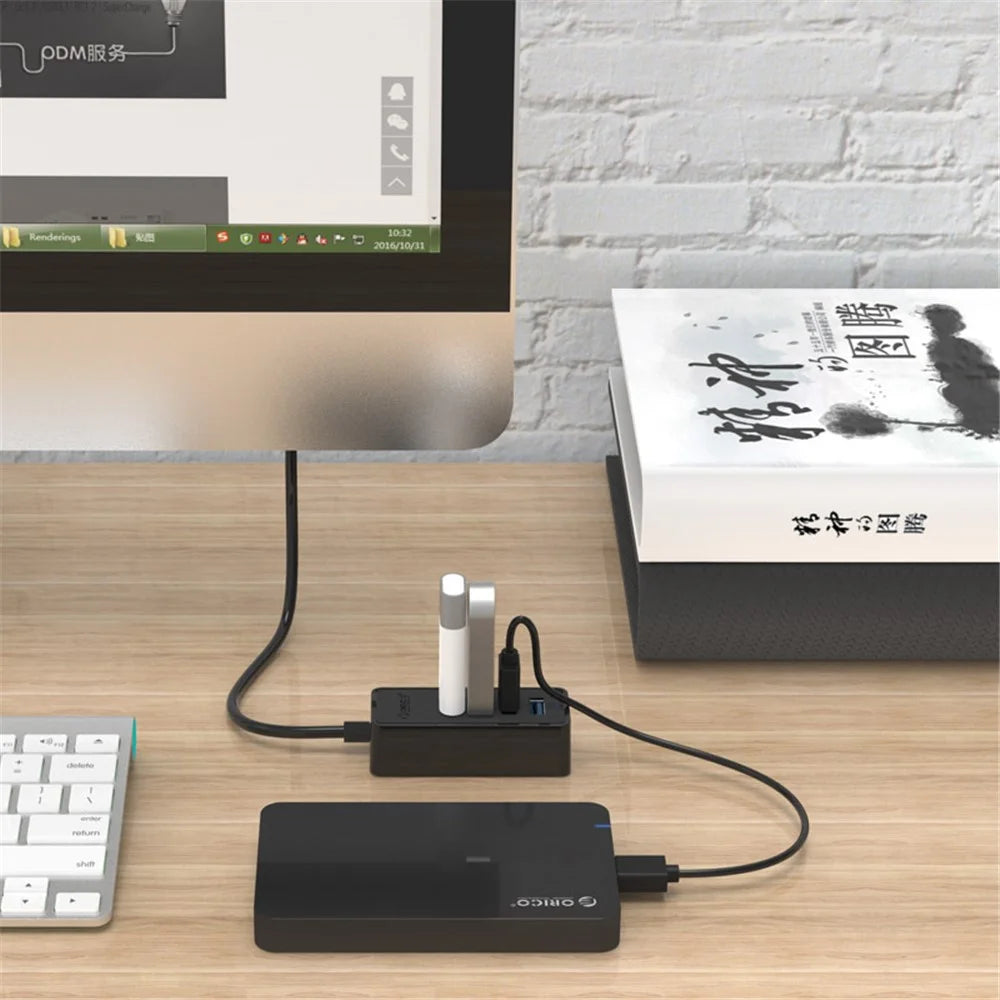 ORICO USB3.0 Desktop 4-Port HUB for Laptop Computer, Cable Length: 100cm - Black - 3