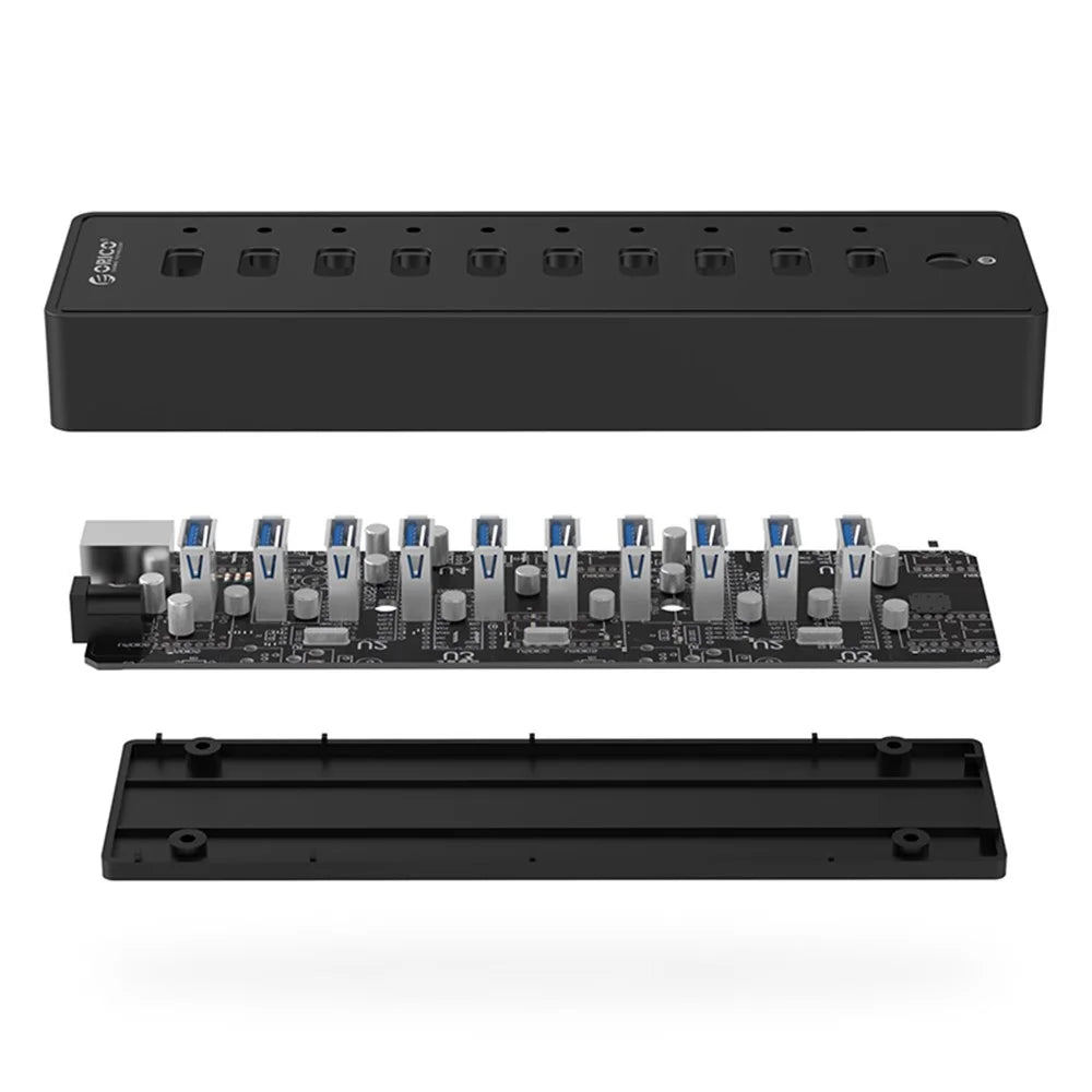 ORICO P10-U3 Super High Speed 5Gbps 10 Ports USB3.0 Hub - US Plug - 5