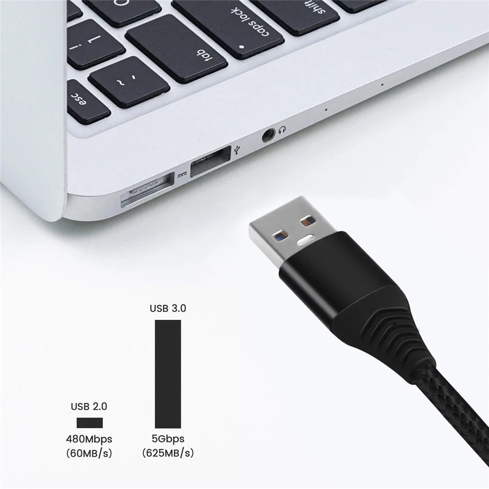 For iPhone 15 Series Type-C Cable, 1.8m Nylon Weaving 3A Type-C USB 3.0 Data Transfer Charging Cable for Xiaomi Huawei - Black - 5