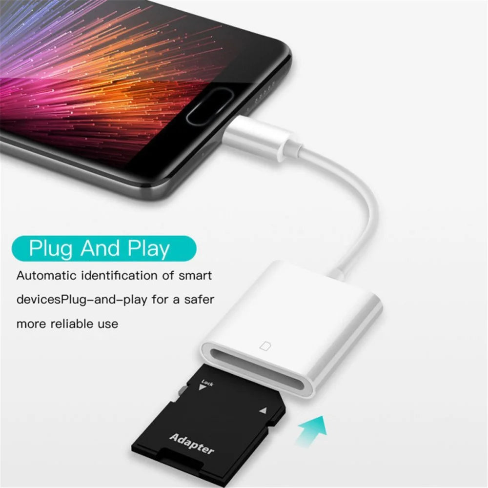 USB Type-C to for SD Card Reader Data Transmission Adapter for Phone Tablet Laptop - 3
